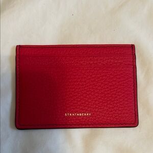 Strathberry Red Leather Card Holder